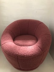 HOMCOM 839-803V70PK MODERN ACCENT SWIVEL ROUND BOUCLE CHAIR BLUSH