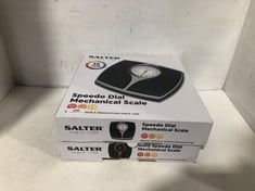 2 X SALTER DIAL MECHANICAL SCALES 1 X SPEEDO, 1 X GOLD