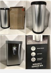 EKO MIRAGE X SENSOR BIN 45L TO INCLUDE CURVER STAINLESS STEEL TOUCH TOP BIN