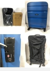 AMERICAN TOURISTER TRAVEL CASE BON AIR SEAPORT BLUE HARDSHELL SMALL SPINNER TO INCLUDE KIPLING TRAVEL CASE BLACK FABRIC MEDIUM/LARGE SPINNER