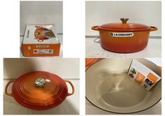 LE CREUSET SIGNATURE OVAL CASSEROLE/OVEN DISH 31CM VOLCANIQUE FLAME RRP- £276