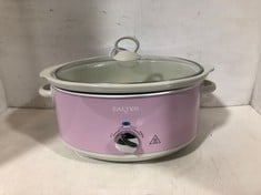 SALTER RETRO 6.5L SLOW COOKER 320W PINK