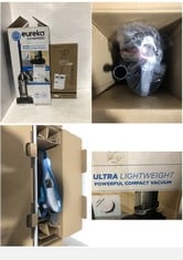 EUREKA AIRSPEED ULTRA LIGHTWEIGHT POWERFUL COMPACT VACUUM TO INCLUDE RUSSELL HOBBS STEAM & CLEAN STEAM MOP MODEL NO-RHSM1001-G-AZ