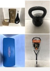 3 X ASSORTED EXERCISE/HOBBY ITEMS TO INCLUDE BASICS CAST IRON KETTLEBELL