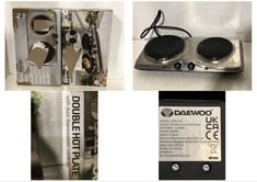 2 X DAEWOO DOUBLE HOTPLATES WITH DUAL THERMOSTATIC CONTROLS