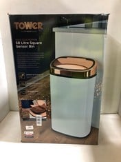 TOWER ROSE GOLD EDITION 58 LITRE SQUARE SENSOR BIN RRP- £99.99