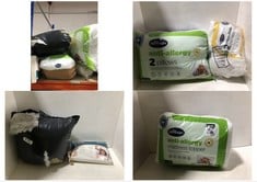 5 X ASSORTED BEDDING TO INCLUDE SILENTNIGHT ANTI-ALLERGY 2 PILLOWS MEDIUM