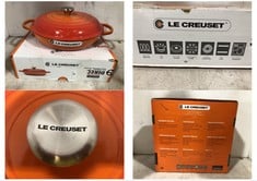 LE CREUSET SIGNATURE SHALLOW CASSEROLE/BRAISER DISH 30CM VOLCANIQUE FLAME RRP- £195