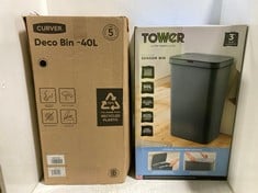 TOWER 50 LITRE SENSOR BIN TO INCLUDE CURVER DECO BIN - 40L