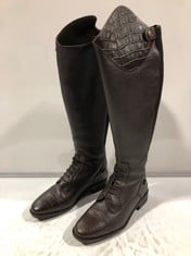 RHINEGOLD DE-LUXE LONG LEATHER RIDING BOOTS BROWN SIZE 6