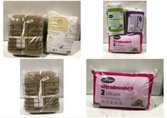 5 X ASSORTED BEDDING TO INCLUDE SILENTNIGHT ULTRABOUNCE 2 PILLOWS