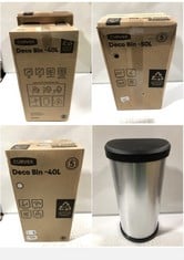 2 X CURVER DECO BINS 40 LITRE AND 50 LITRE