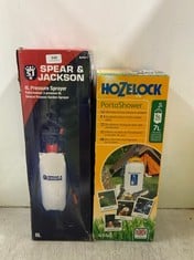 HOZELOCK PORTA SHOWER TO INCLUDE SPEAR & JACKSON 8L PRESSURE SPRAYER