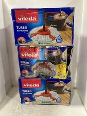 3 X VILEDA TURBO 2-IN-1 MICROFIBRE SET