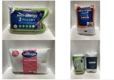 5 X ASSORTED BEDDING TO INCLUDE SILENTNIGHT ANTI-ALLERGY 2 PILLOWS MEDIUM SUPPORT