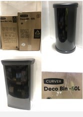 2 X CURVER DECO BINS 40 LITRE AND 50 LITRE