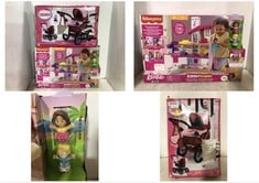 FISHER-PRICE BARBIE LITTLE PEOPLE LITTLE DREAMHOUSE PLAYSET TO INCLUDE BAYER TRENDY DOLLS PUSHCHAIR