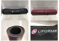 LIFORME YOGA MAT BURGUNDY IN CARRY CASE RRP- £110