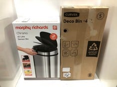 MORPHY RICHARDS CHROMA 42L SENSOR BIN TO INCLUDE CURVER DECO BIN - 40L