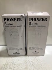 2 X GRUNWERG PIONEER 5 LITRE STAINLESS STEEL AIRPOT