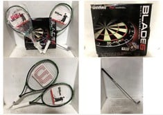 3 X ASSORTED SPORT/HOBBY ITEMS TO INCLUDE WINMAU BLADE 6 DARTBOARD