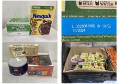 PALLET OF ASSORTED FOOD / DRINK TO INCLUDE NESQUIK CHOCOLATE FLAVOURED CEREALS 375G - BBE: 09/2024 (ZONE 2) (COLLECTION ONLY)