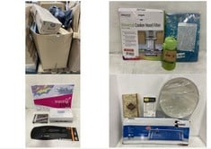 PALLET OF ASSORTED ITEMS TO INCLUDE JIFFY BOX OF APPROX 100 ENVELOPES IN WHITE TO INCLUDE A4 RING BINDER IN NAVY (ZONE 2)