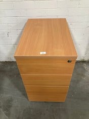 3 DRAWER WOODEN FILING DESK IN NATURAL (ZONE 2)