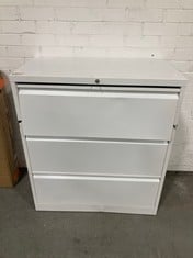 3 DRAWER LARGE FILING CABINET IN WHITE (ZONE 2)