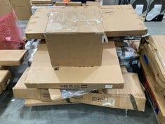 PALLET OF ASSORTED FURNITURE / PARTS TO INCLUDE VIDA DESIGNS RIANO 2 DOOR WARDROBE (BOX 1/2, PART ONLY) (ZONE 2)