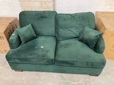 PAYTON 2 SEATER SOFA IN DARK GREEN VELVET - RRP £500 (ZONE 3)