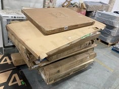 PALLET OF ASSORTED FURNITURE / PARTS TO INCLUDE DOODLE PRODUCTS BLACK SINGLE HEADBOARD (PART ONLY) (ZONE 3)