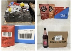 PALLET OF ASSORTED FOOD / DRINK / ITEMS TO INCLUDE ELLAS KITCHEN BABY FOOD POUCH BLENDS APPLE AND BANANA POUCHES 7 X 120G - BBE: 07/2024 (ZONE 3) (COLLECTION ONLY)