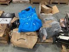 PALLET OF ASSORTED ITEMS TO INCLUDE SET OF 2 DINING CHAIR IN GREY FABRIC (ZONE 4)