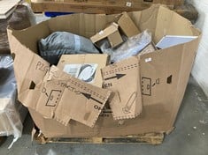 PALLET OF ASSORTED ITEMS TO INCLUDE STERILE ISOLATION GOWN 100 PACK SIZE XL TO INCLUDE FRAMED TREE PAINTING WITH DARK WOODEN FRAME (ZONE 5)