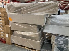 5 X ASSORTED BED BASES / PARTS TO INCLUDE KING SIZE DIVAN BED BASE PART IN DARK GREY VELVET (PART ONLY) (ZONE 5)