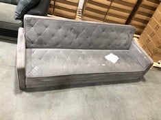 BENTLEY 3 SEATER CLIC CLAC SOFA BED IN LIGHT GREY VELVET - RRP £449