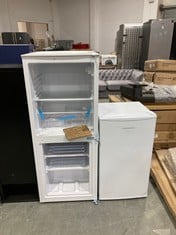 COOKOLOGY FREESTANDING 50/50 FRIDGE FREEZER IN WHITE - MODEL NO. CFF1855050WH (MISSING DOORS) AND COOKOLOGY UNDER COUNTER FRIDGE IN WHITE - MODEL NO. UCIF93WH - RRP £130