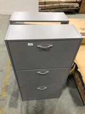 2 X VIDA DESIGNS 3 DRAWER SHOE CUPBOARD IN GREY