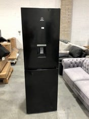 INDESIT FREESTANDING 50/50 FRIDGE FREEZER IN BLACK WITH WATER DISPENSER