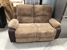 MANUAL 2 SEATER FABRIC RECLINER SOFA IN BROWN - MODEL NO. RC2-2037-035-060-BRN - RRP £599