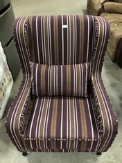 SHERBORNE FIRESIDE ARMCHAIR IN BURGUNDY STRIPE - RRP £219