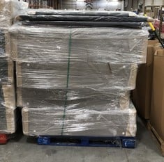 3 X ASSORTED BED BASES / PARTS TO INCLUDE DOUBLE DIVAN BED BASE IN GREY FABRIC (PARTS ONLY) (INCLUDES ASSORTED HEADBOARDS) (ZONE 7)