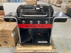 CHAR-BROIL GAS2COAL 4 BURNER HYBRID GAS AND CHARCOAL BBQ - RRP £700 (ZONE 1)