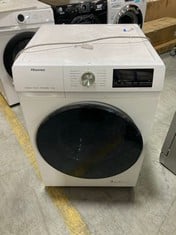 HISENSE FREESTANDING 12KG WASHING MACHINE IN WHITE - MODEL NO. WFQA1214EVJM - RRP £388 (ZONE 8)