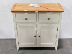 ARLINGTON 2 DRAWER 2 DOOR SIDEBOARD IN WHITE / OAK - RRP £120 (ZONE 1)