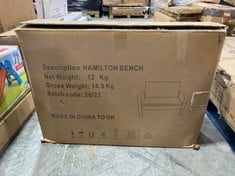 EVERYDAY HAMILTON BENCH IN GREY - ITEM NO. PE4HU - RRP £160 (ZONE 8)