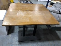 2 X NATURAL WOODEN TABLE WITH METAL LEG (ZONE 8)