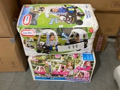 LITTLE TIKES PATROL POLICE CAR TO INCLUDE LITTLE TIKES PRINCESS COZY COUPE IN PINK (ZONE 8)