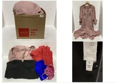 15 X ASSORTED SMALL ADULT CLOTHING ITEMS TO INCLUDE BOHO LONG SLEEVE BUTTON MAXI ANKLE DRESS PINK - SIZE S (RRP £93)